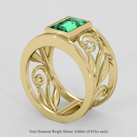 1.33 Ct. Emerald Ring, 18K Yellow Gold 2