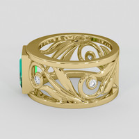 1.33 Ct. Emerald Ring, 18K Yellow Gold 4