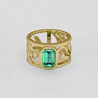 1.93 Ct. Emerald Ring, 18K Yellow Gold 1