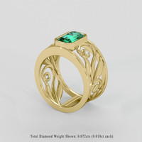 1.93 Ct. Emerald Ring, 18K Yellow Gold 2