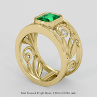 1.57 Ct. Emerald Ring, 18K Yellow Gold 2
