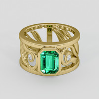 1.78 Ct. Emerald Ring, 18K Yellow Gold 1
