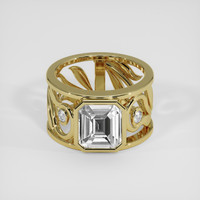 3.75 Ct. White Sapphire Ring, 18K Yellow Gold 1