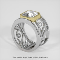 3.75 Ct. White Sapphire Ring, 18K Yellow & White 2