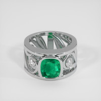 3.37 Ct. Emerald Ring, Platinum 950 1