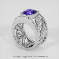 3.68 Ct. Bluish Purple Sapphire Ring, Platinum 950 2