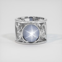 7.83 Ct. Bluish Grey Sapphire Ring, Platinum 950 1