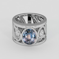 3.93 Ct. Bi Color / Parti Sapphire Ring, Platinum 950 1