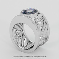 3.93 Ct. Bi Color / Parti Sapphire Ring, Platinum 950 2