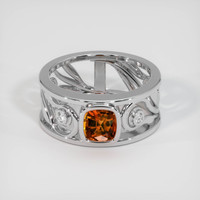 1.26 Ct. Orange Sapphire Ring, Platinum 950 1
