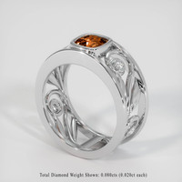 1.26 Ct. Orange Sapphire Ring, Platinum 950 2