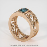 1.19 Ct. Greenish Blue Sapphire Ring, 18K Rose Gold 2