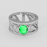 0.60 Ct. Emerald Ring, Silver 1