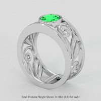 0.60 Ct. Emerald Ring, Silver 2