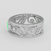 0.60 Ct. Emerald Ring, Silver 4