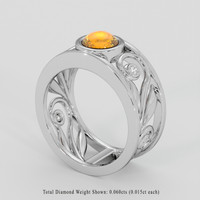 0.75 Ct. Orange Sapphire Ring, Silver 2