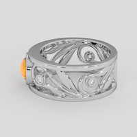 0.75 Ct. Orange Sapphire Ring, Silver 4