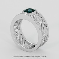 1.15 Ct. Greenish Blue Sapphire Ring, Silver 2