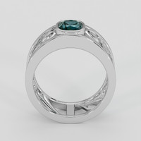 1.15 Ct. Greenish Blue Sapphire Ring, Silver 3