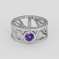 0.70 Ct. Purple Sapphire Ring, 10K White Gold 1