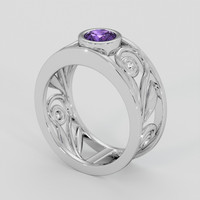 0.70 Ct. Purple Sapphire Ring, 10K White Gold 2
