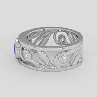 0.70 Ct. Purple Sapphire Ring, 10K White Gold 4