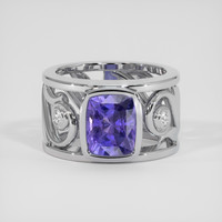 3.68 Ct. Bluish Purple Sapphire Ring, 14K White Gold 1