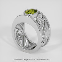 1.90 Ct. Yellowish Green Sapphire Ring, 14K White Gold 2