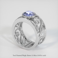 2.13 Ct. Bluish Purple Sapphire Ring, 14K White Gold 2