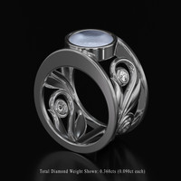 5.50 Ct. Grey Sapphire Ring, 14K White Gold 2