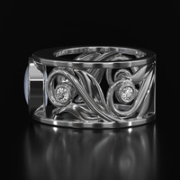 5.50 Ct. Grey Sapphire Ring, 14K White Gold 4