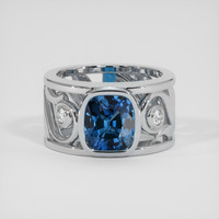 4.62 Ct. Blue Sapphire Ring, 14K White Gold 1
