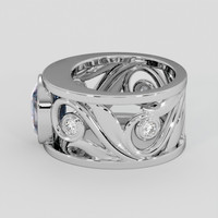 3.93 Ct. Bi Color / Parti Sapphire Ring, 14K White Gold 4