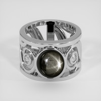 5.04 Ct. Black Sapphire Ring, 14K White Gold 1