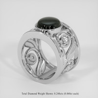 5.04 Ct. Black Sapphire Ring, 14K White Gold 2