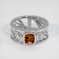 1.26 Ct. Orange Sapphire Ring, 14K White Gold 1