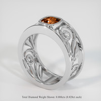 1.26 Ct. Orange Sapphire Ring, 14K White Gold 2