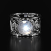 5.50 Ct. Grey Sapphire Ring, 18K White Gold 1