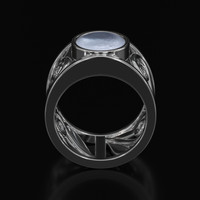 5.50 Ct. Grey Sapphire Ring, 18K White Gold 3