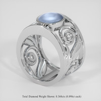 6.05 Ct. Blue Sapphire Ring, 18K White Gold 2