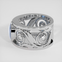 6.05 Ct. Blue Sapphire Ring, 18K White Gold 4