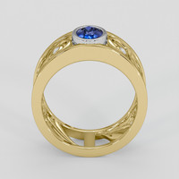 1.14 Ct. Blue Sapphire Ring, 14K White & Yellow 3