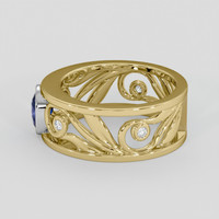 1.14 Ct. Blue Sapphire Ring, 14K White & Yellow 4