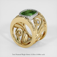 5.09 Ct. Green Sapphire Ring, 14K White & Yellow 2
