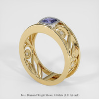 0.79 Ct. Violet Sapphire Ring, 14K White & Yellow 2