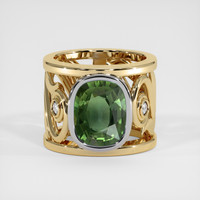 5.09 Ct. Green Sapphire Ring, 18K White & Yellow 1