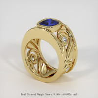 2.07 Ct. Blue Sapphire Ring, 14K Yellow Gold 2