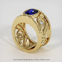 3.12 Ct. Blue Sapphire Ring, 14K Yellow Gold 2