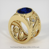 5.75 Ct. Sapphire Ring, 18K Yellow Gold 2