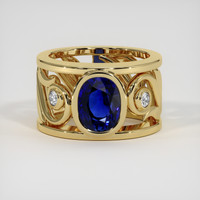 3.12 Ct. Blue Sapphire Ring, 18K Yellow Gold 1